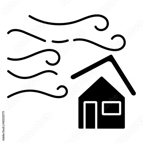 Wind Gust Glyph Icon