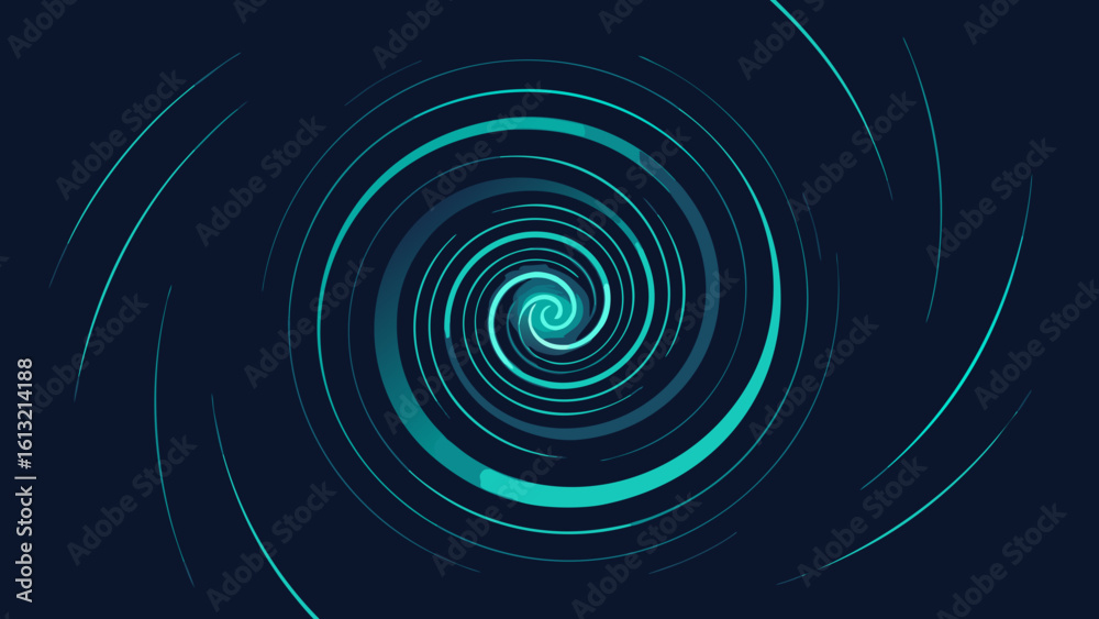 Fototapeta premium digital vortex spiral glowing lines