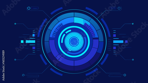 deep blue radial tech interface glow