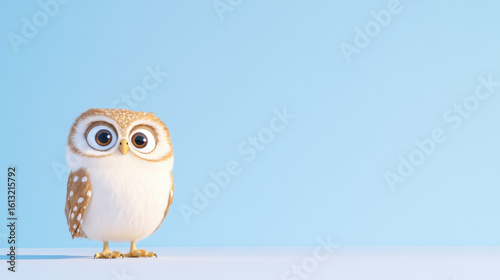 scream, A colorful 3D illustration of a cartoon owl with wide eyes, expressing a screaming emotion.