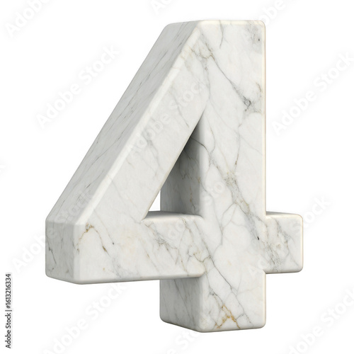 3D marble number 4