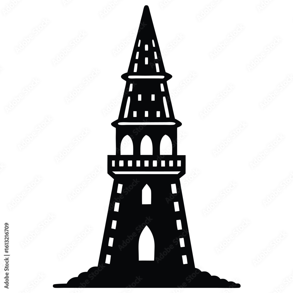 Obraz premium Tower vector silhouette Single collection 