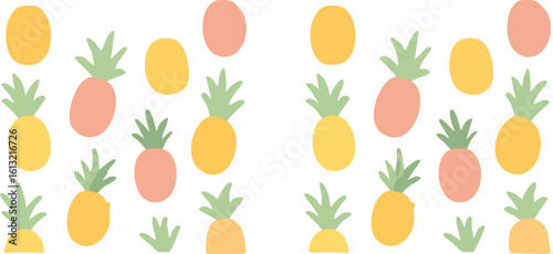 Cute colorful pineapple seamless pattern background.
