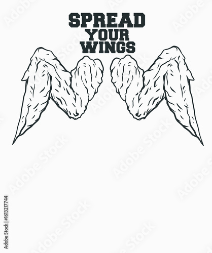 chicken wings illustrations cartoon logo for fried chiken wing.