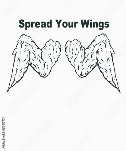 chicken wings illustrations cartoon logo for fried chiken wing.