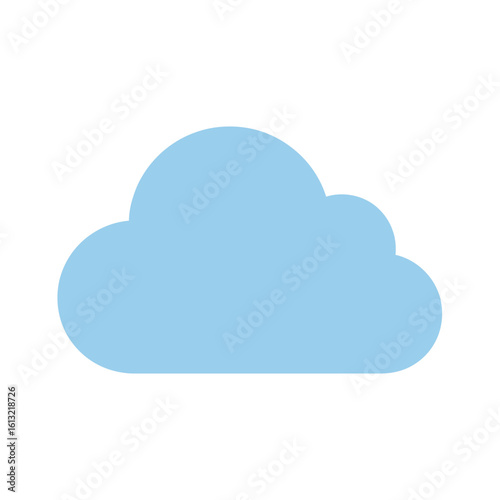 A simple, stylized illustration of a fluffy, light-blue cloud against a white background.