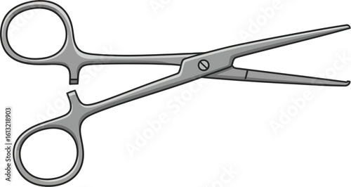 Surgical instrument, hemostat forceps, medical tool, precision clamp.