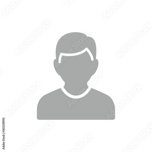 Gray silhouette of a man's head and shoulders, a generic avatar or placeholder image on a white background.