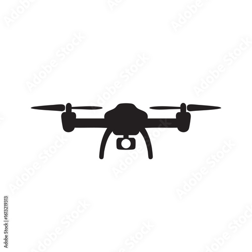 Drone Icon Silhouette Vector isolated background