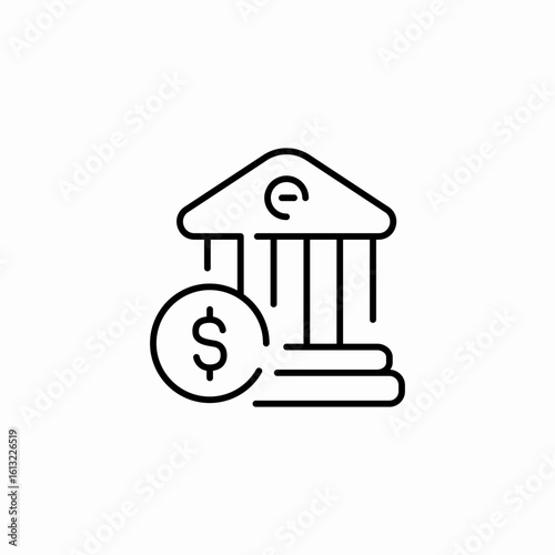bank money building icon sign vector