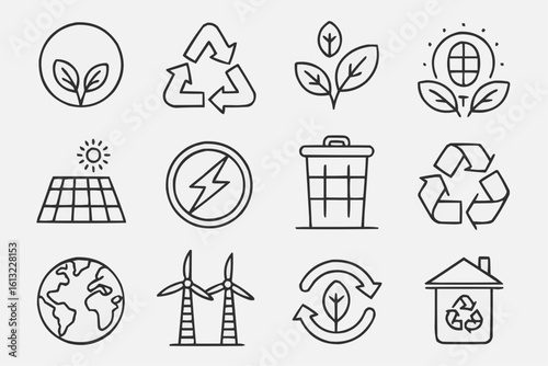 Outline ecology icons