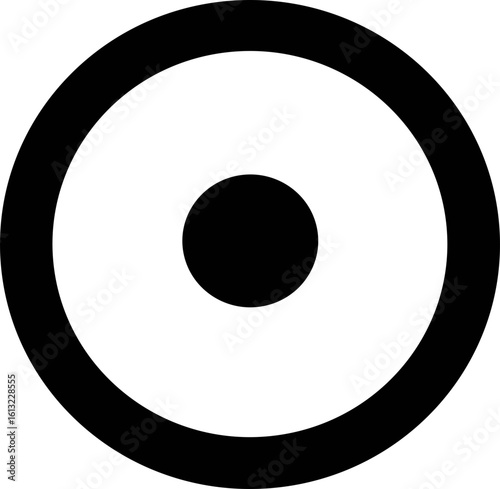 A circle have a round dot in its centre