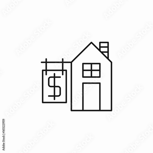 house for sale dollar icon sign vector