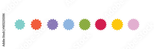 starburst, sunburst badges, Sale sticker, price tag, starburst icon set , Circle sticker set. Wavy edge promo red badges. Star burst shape tags for price. Red sale tag