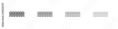 Wave icon outline vector sign, linear style pictogram.