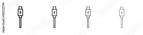 USB type c icon outline vector sign, linear style pictogram.