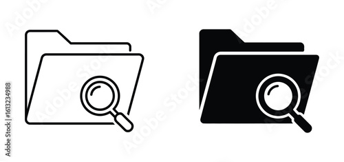 Search Folder Icon Set: File Management and Data Organization