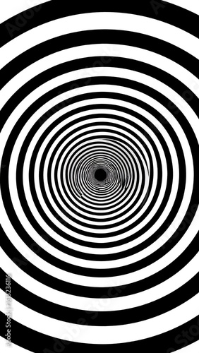 Black and white hypnotic spiral (1)