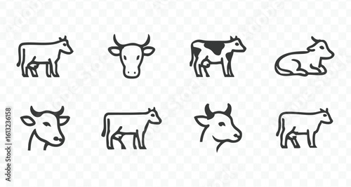 Cow animal icon illustration