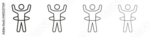 People Hula hop icon outline vector sign, linear style pictogram.