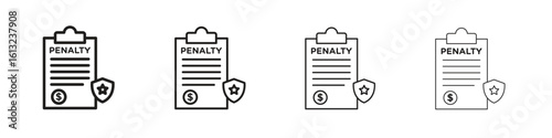 Penalty icon outline vector sign, linear style pictogram.