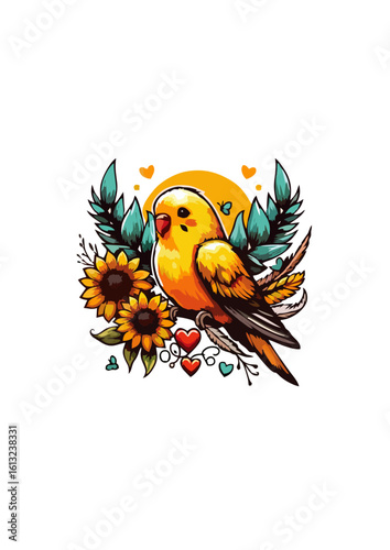 vector illustration of parrot bird
