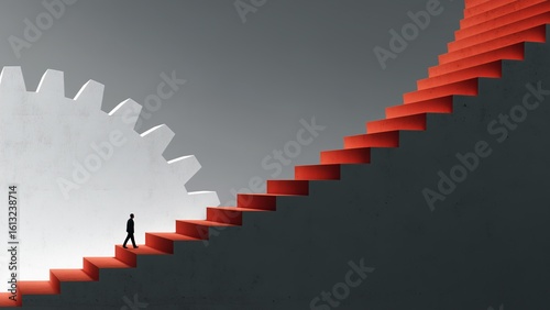 Path to Success: A Person's Slow and Steady Ascent on a Symbolic Staircase Graph 