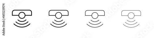 Motion sensor icon outline vector sign, linear style pictogram.