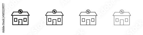 Mortgage rate icon outline vector sign, linear style pictogram.