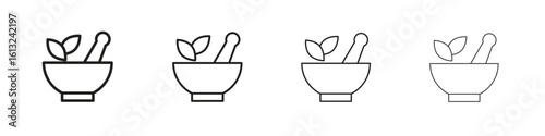 Herbal medicine icon outline vector sign, linear style pictogram.