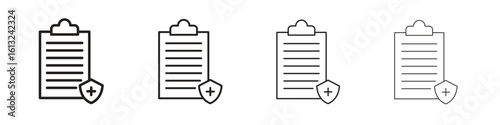 Health insurance icon outline vector sign, linear style pictogram.