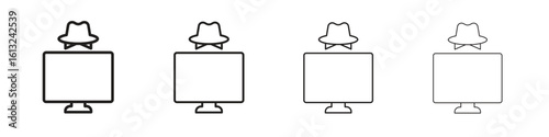 Hacker icon outline vector sign, linear style pictogram.