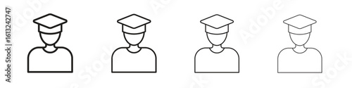 Graduated icon outline vector sign, linear style pictogram.