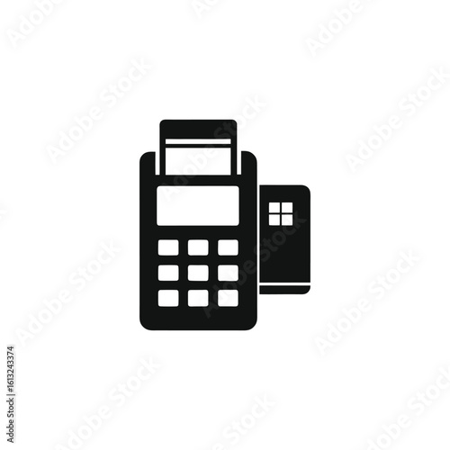 Credit card payment terminal icon isolated on white background