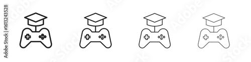 Game based learning icon outline vector sign, linear style pictogram.