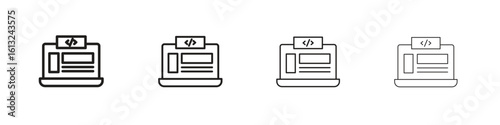 Front end icon outline vector sign, linear style pictogram.