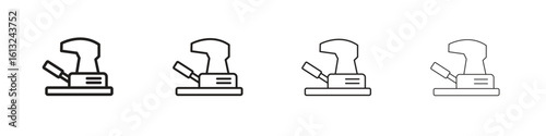 Floor sanding machine icon outline vector sign, linear style pictogram.
