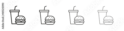 Fast food icon outline vector sign, linear style pictogram.