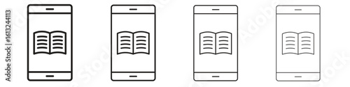 Ebook icon outline vector sign, linear style pictogram.