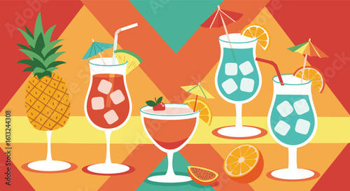 Vibrant Tropical Summer Cocktail Collection