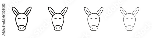 Donkey icon outline vector sign, linear style pictogram.