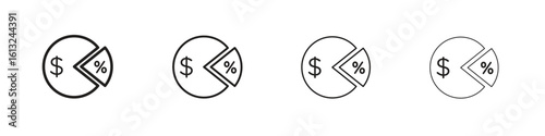 Dividend yield icon outline vector sign, linear style pictogram.