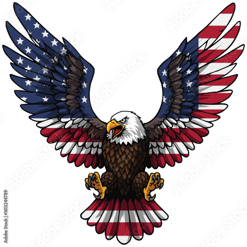 american eagle with american flag