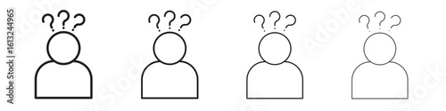 Curious human icon outline vector sign, linear style pictogram.