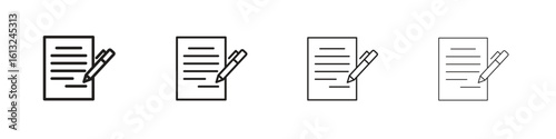 Contract icon outline vector sign, linear style pictogram.