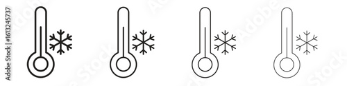 Cold icon outline vector sign, linear style pictogram.