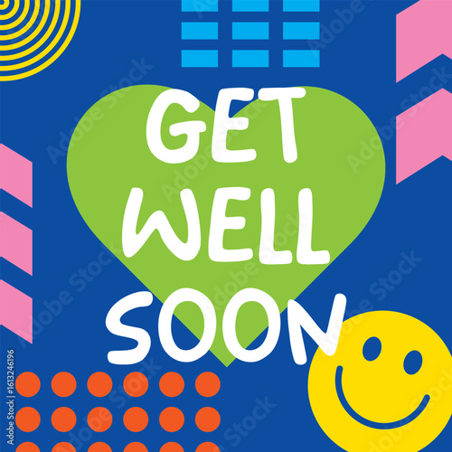get well soon lettering. vector illustration