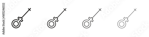 Car dipstick icon outline vector sign, linear style pictogram.