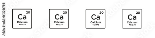 Calcium icon outline vector sign, linear style pictogram.
