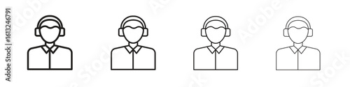 Callcenter icon outline vector sign, linear style pictogram.